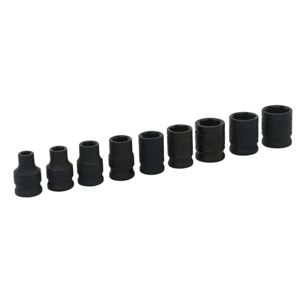 Juego de dados de impacto cuadro de 3/8", 6 puntas, en pulgadas, 9 piezas Urrea - Ferrechingón