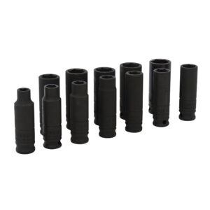 Juego de dados largos de impacto métricos cuadro de 3/8", 6 puntas, 11 piezas Urrea - Ferrechingón