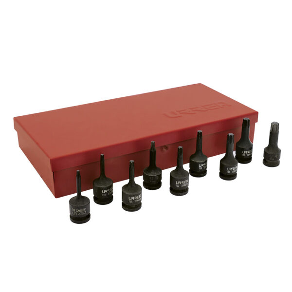 Juego de dados de impacto con punta Torx cuadro de 3/8", 9 piezas Urrea - Ferrechingón