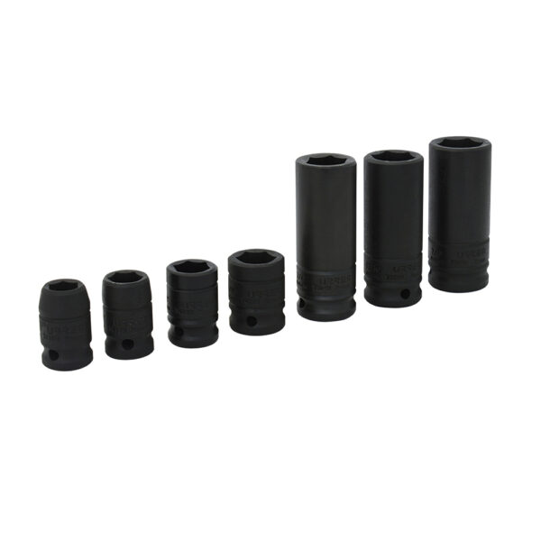 Juego de dados de impacto combinados cuadro de 1/2", 6 puntas, en pulgadas, 7 piezas Urrea Juego de dados de impacto combinados cuadro de 1/2", 6 puntas, en pulgadas, 7 piezas Urrea - Ferrechingón