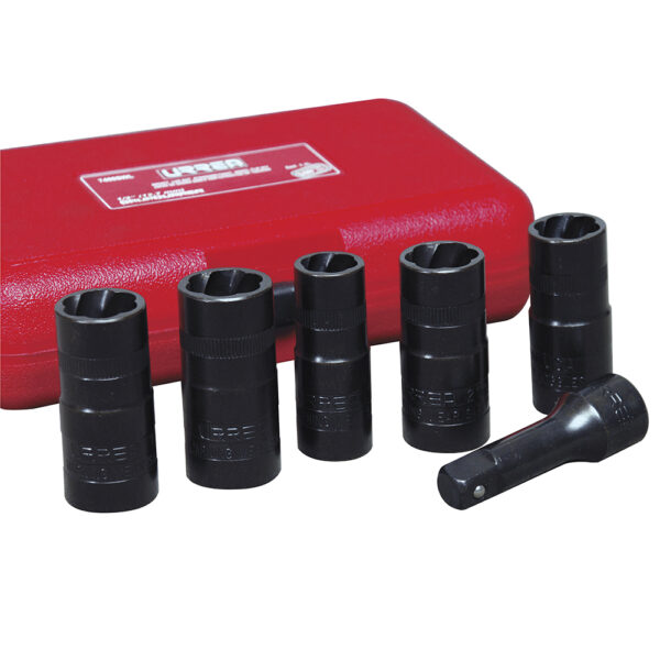 Juego de extractor tuercas barridas doble boca 1/2", 6 piezas Urrea - Ferrechingón