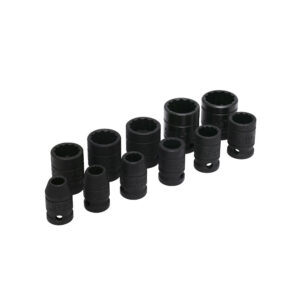 Juego de dados de impacto cuadro de 1/2", 12 puntas, en pulgadas, 11 piezas Urrea Juego de dados de impacto cuadro de 1/2", 12 puntas, en pulgadas, 11 piezas Urrea - Ferrechingón