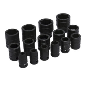 Juego de dados de impacto cuadro de 1/2", 6 puntas, en pulgadas, 15 piezas Urrea Juego de dados de impacto cuadro de 1/2", 6 puntas, en pulgadas, 15 piezas Urrea - Ferrechingón