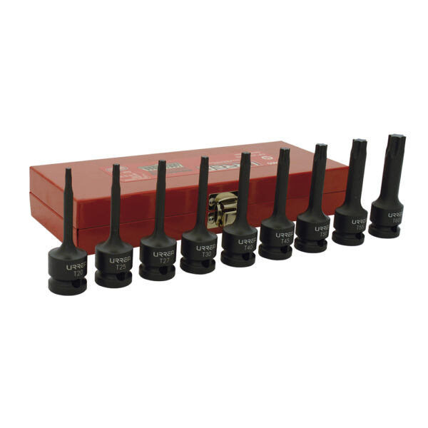 Juego de dados de impacto con punta torx cuadro de 1/2", 9 piezas Urrea Juego de dados de impacto con punta torx cuadro de 1/2", 9 piezas Urrea - Ferrechingón