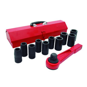 Juego de dados largos y accesorios de impacto en pulgadas cuadro de 3/4", 12 piezas Urrea - Ferrechingón