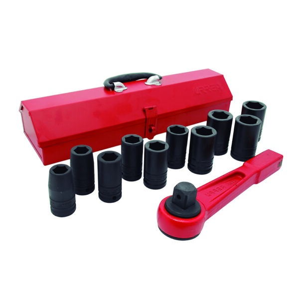 Juego de dados largos y accesorios de impacto en pulgadas cuadro de 3/4", 12 piezas Urrea - Ferrechingón
