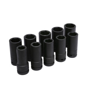 Juego de dados largos de impacto pared delgada cuadro de 3/4", en pulgadas, 10 piezas Urrea - Ferrechingón