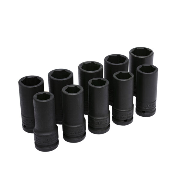 Juego de dados largos de impacto pared delgada cuadro de 3/4", en pulgadas, 10 piezas Urrea - Ferrechingón