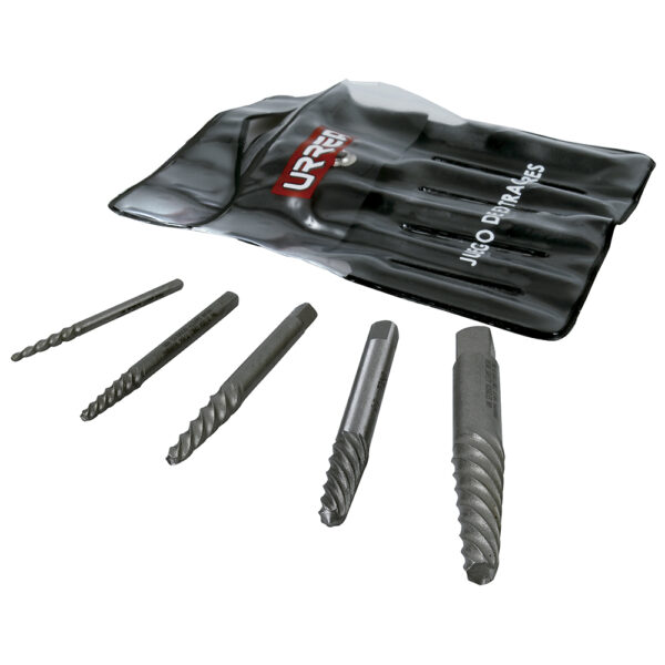Juego de extractor "cola de cochino" para tornillos, 5 piezas Urrea - Ferrechingón