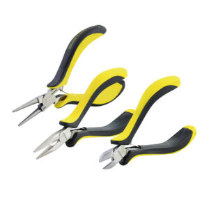 Juego de mini pinzas con mango bimaterial para electrónica, 3 piezas Surtek - Ferrechingón