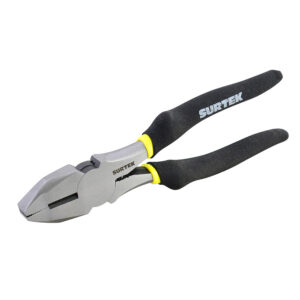 Pinza para electricista con mango rubber grip de 8", corte lateral nariz cuadrada Surtek - Ferrechingón