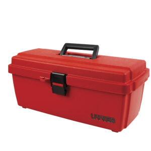 Caja portaherramientas plástica con broche plástico y charola 14" x 7" x 5" Urrea - Ferrechingón