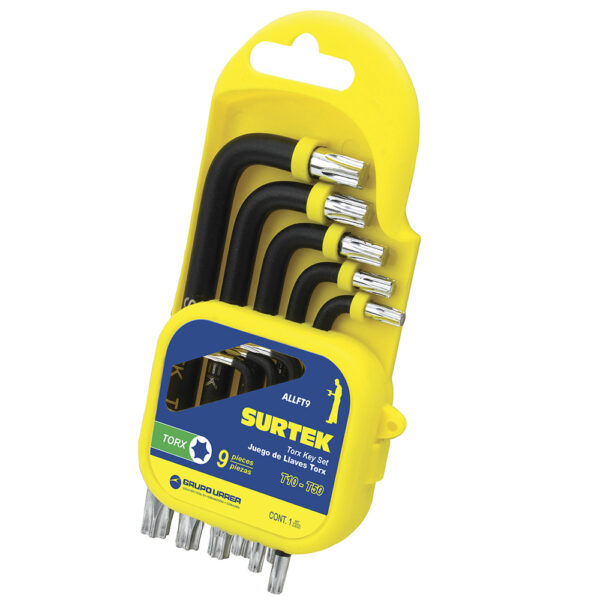 Juego de llaves hexagonales tipo "L", Torx, 9 piezas Surtek - Ferrechingón