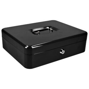 Caja metálica para dinero con charola removible 160 mm x 200 mm x 90 mm Lock - Ferrechingón