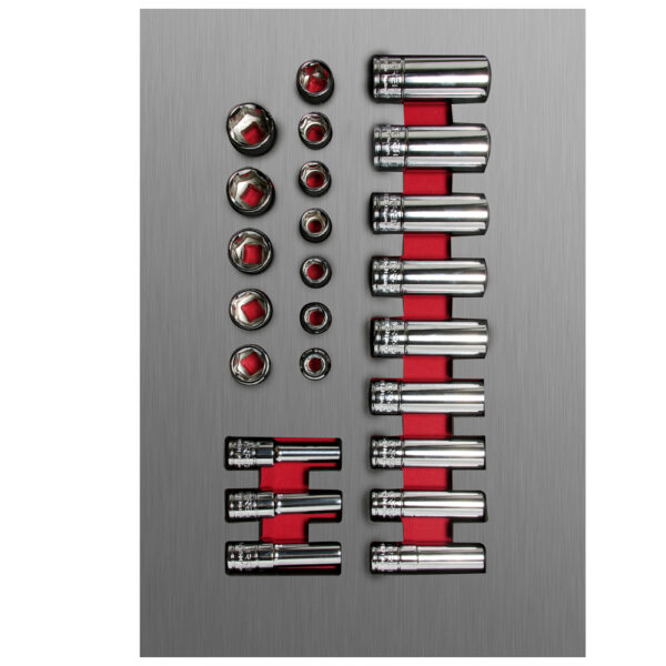 Juego de dados cortos y largos cuadro de 3/8" métricos, 24 piezas Urrea - Ferrechingón