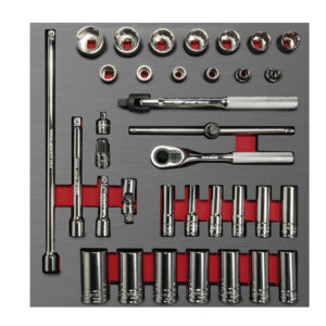 Juego de dados cortos y largos y accesorios cuadro de 3/8" métricos, 35 piezas Urrea - Ferrechingón