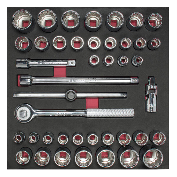 Juego de dados cortos y accesorios cuadro de 1/2" combinados, 42 piezas Urrea - Ferrechingón