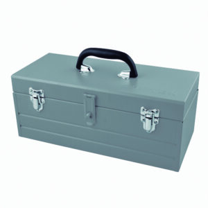 Caja portaherramientas metálica color gris con charola 19" x 7" x 6" Surtek - Ferrechingón