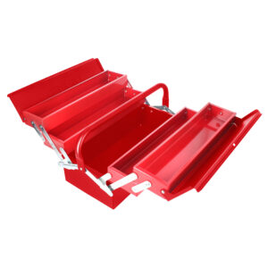 Caja portaherramientas metálica tipo acordeón roja 7" x 16" x 8" Urrea - Ferrechingón