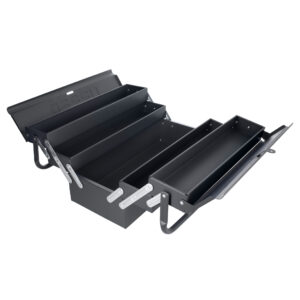 Caja portaherramientas metálica tipo acordeón negra 7" x 18" x 7" Urrea - Ferrechingón