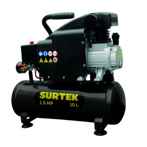 Compresor de aire eléctrico lubricado 10 Lt 1.5 HP 127 V Surtek - Ferrechingón