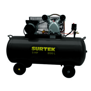Compresor de aire eléctrico con transmisión de banda 200 Lt 3 HP 127 V Surtek - Ferrechingón