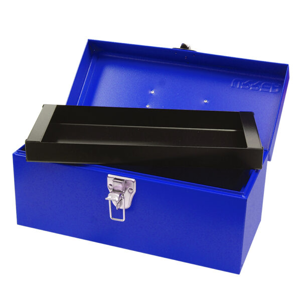 Caja portaherramientas metálica color azul 14" x 6" x 6" Urrea - Ferrechingón