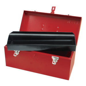 Caja portaherramientas metálica color rojo 16" x 7" x 7" Urrea - Ferrechingón