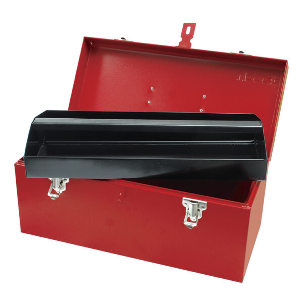 Caja portaherramientas metálica color rojo 16" x 7" x 7" Urrea - Ferrechingón