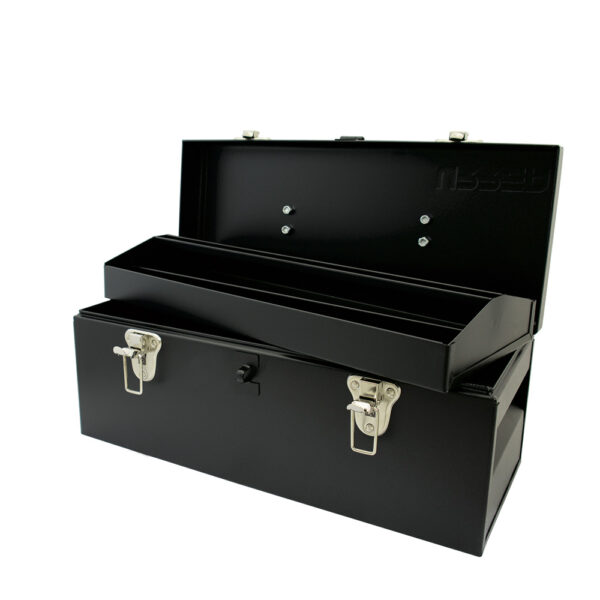 Caja portaherramientas metálica color negro 17" x 7" x 7" Urrea - Ferrechingón