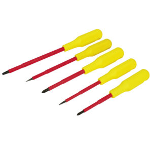 Juego de destornilladores con mango amarillo dieléctricos 1000 V combinados, 5 piezas Surtek - Ferrechingón