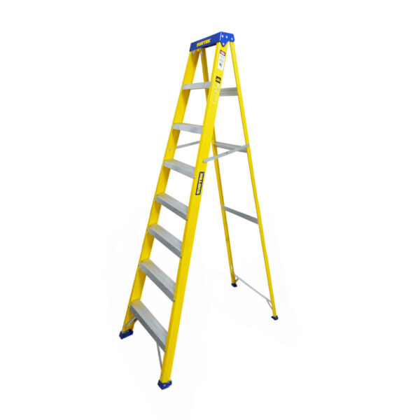 Escalera de tijera tipo II de fibra de vidrio con 7 peldaños Surtek Escalera de tijera tipo II de fibra de vidrio con 7 peldaños Surtek - Ferrechingón