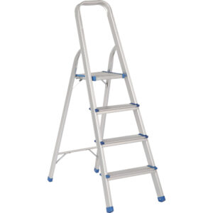Escalera plegables tipo taburete de aluminio con 4 peldaños Surtek Escalera plegables tipo taburete de aluminio con 4 peldaños Surtek - Ferrechingón