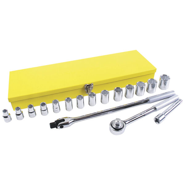Juego de dados y accesorios cuadro de 1/2" en pulgadas, 17 piezas Surtek - Ferrechingón