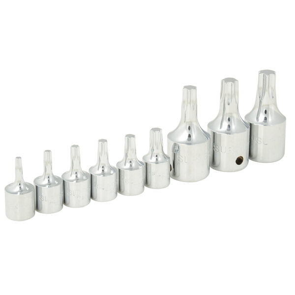 Juego de dados con punta torx cuadro de 1/4" y 3/8", 9 piezas Surtek Juego de dados con punta torx cuadro de 1/4" y 3/8", 9 piezas Surtek - Ferrechingón