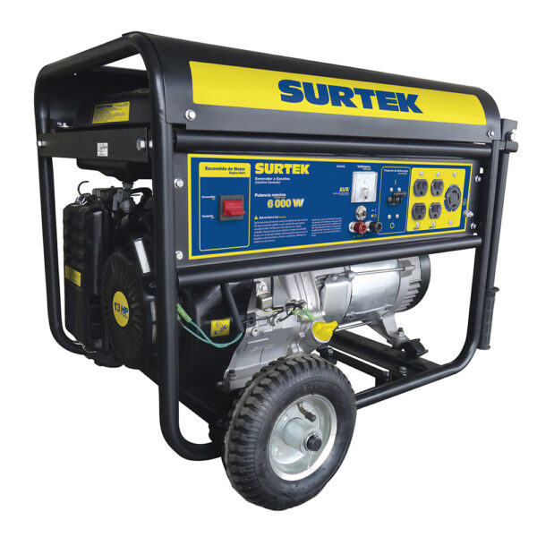 Generador a gasolina 6000 W, 390 cc, voltaje de salida 120 V Surtek - Ferrechingón