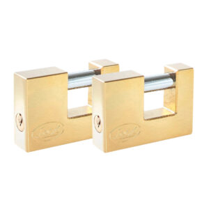Juego de candados para cortina 80 mm, latón brillante, llave estándar, 2 piezas Lock - Ferrechingón