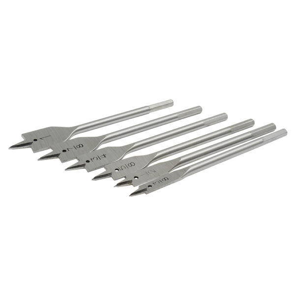 Juego  de 6 brocas para madera tipo manita plana zanco hexagonal Surtek - Ferrechingón