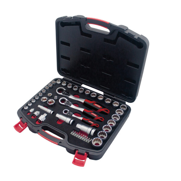 Juego de dados y accesorios cuadro de 1/4", 3/8" y 1/2" Go-Through combinado, 49 piezas Urrea - Ferrechingón