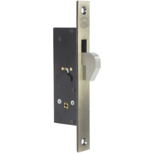 Cerrojo para embutir de gancho, latón antiguo, llave tetra, en caja Lock - Ferrechingón