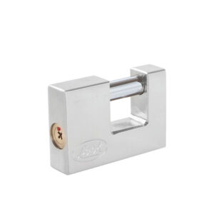 Candado de acero para cortina metálica 70 mm, cromo satinado, llave tetra Lock - Ferrechingón