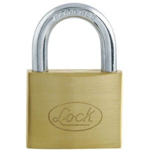 Candado de acero corto 32 mm, acabado latonado, llave estándar Lock - Ferrechingón