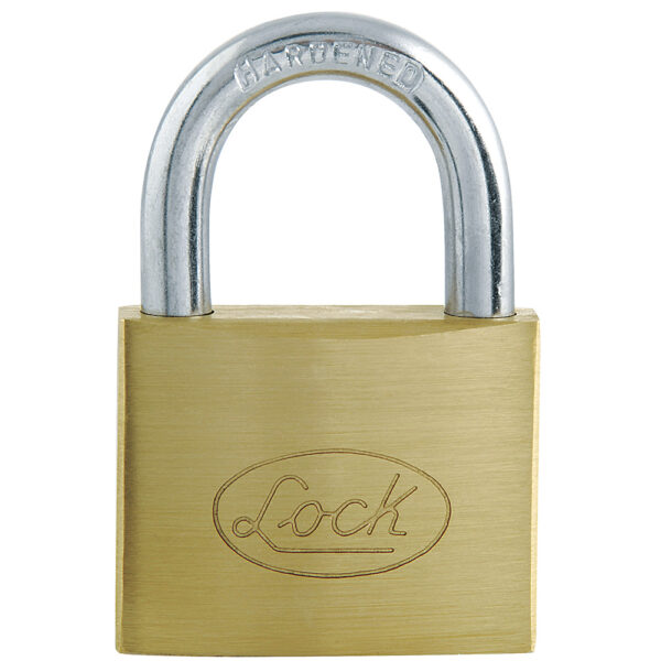 Candado de acero corto 32 mm, acabado latonado, llave estándar Lock - Ferrechingón
