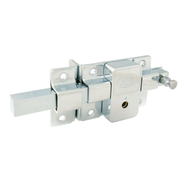 Cerradura de barra fija función izquierda, cromo brillante, llave tetra, en caja Lock - Ferrechingón