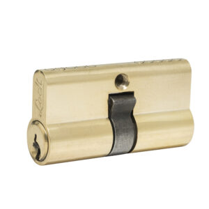 Cilindro europeo 60 mm función doble, latón brillante, llave estándar, en caja Lock - Ferrechingón
