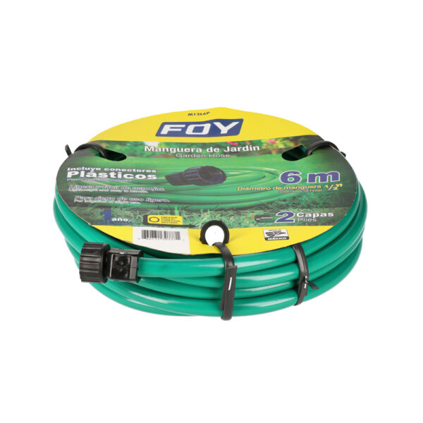 Manguera para jardín lisa con conector plástico 1/2", 6 m Foy - Ferrechingón