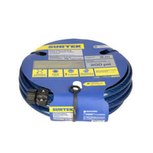 Manguera para jardín tejido spider con conector plástico 1/2", 6 m Surtek - Ferrechingón
