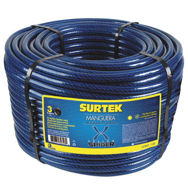 Manguera para jardín tejido spider en rollo 1", 100 m Surtek - Ferrechingón