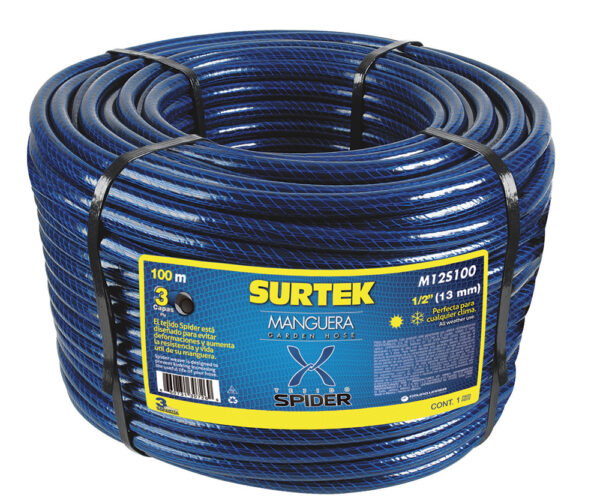Manguera para jardín tejido spider en rollo 1", 50 m Surtek - Ferrechingón