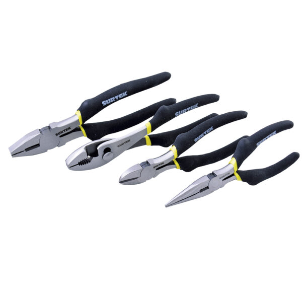 Juego pinzas para electricista, 4 piezas Surtek - Ferrechingón